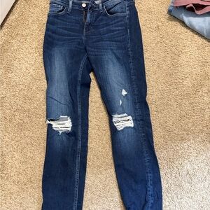 Flying Monkey Dark Blue Distressed Skinny Jeans